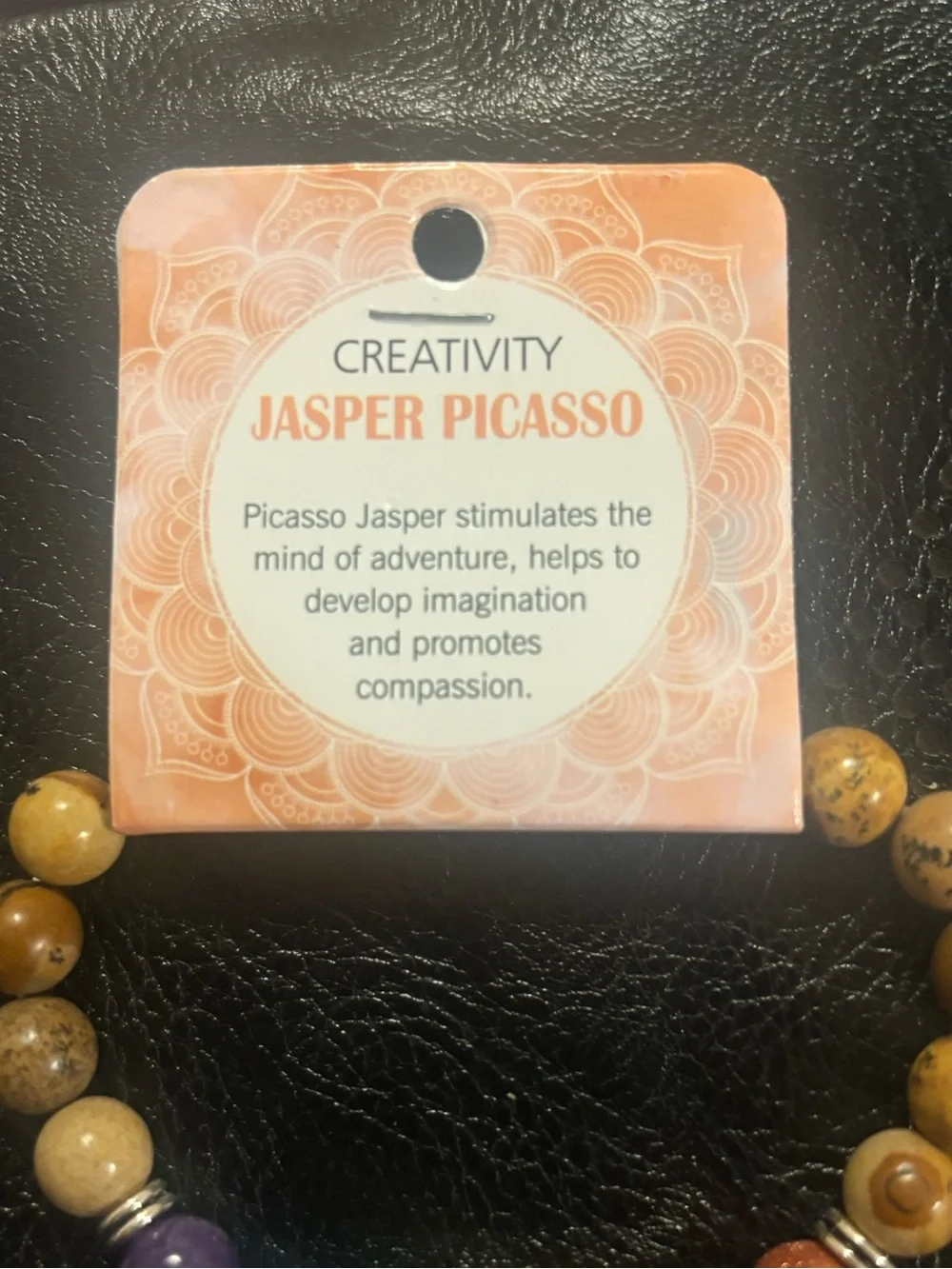 Jasper Picasso Beaded Chakra Stretch Bracelet - Multicolor